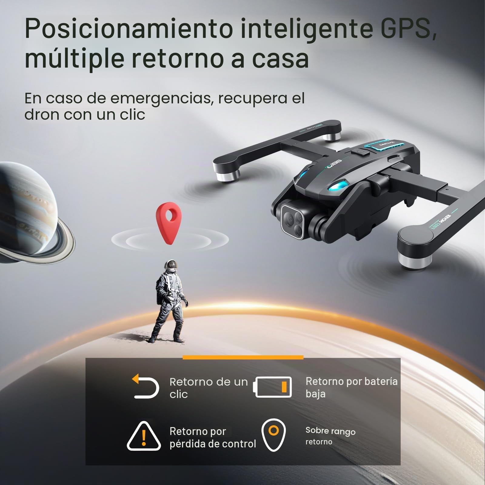 OBEST Drones GPS con Camara 4K Adulto, 5G WiFi RC Drone FPV Plegable | Motor sin Escobillas, 2 Batería 36Min, Follow Me, Cám ESC 180°, Retorno con Un Clic, Evitación Obstáculos 360°, Altitude Hold