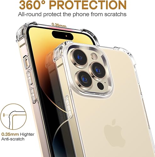 Miniatura 6 de ORIbox Funda transparente para iPhone 14 Pro Max, con 4 esquinas de protección a prueba de golpes, iPhone 14 Pro Max transparente para mujeres,
