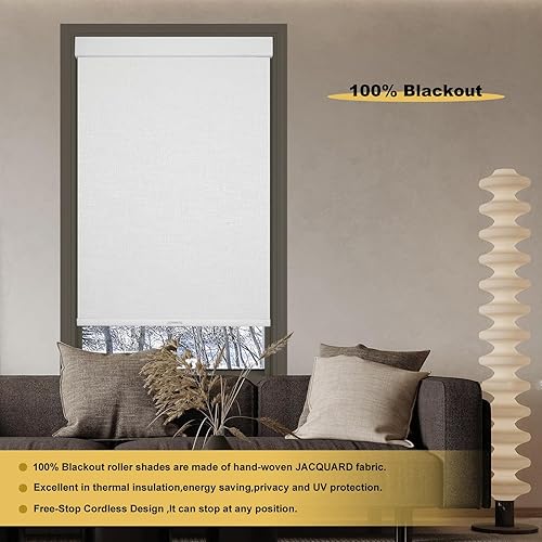 Miniatura 4 de Xidamen Persianas enrollables sin cordones de tamaño personalizado para ventanas de interior, cenefa de casete jacquard, persianas con aislamiento