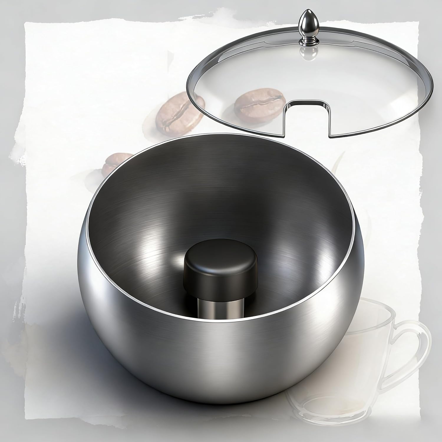 Upgraded Espresso knock box –Stainless Steel,Coffee Knock box –Magnetic Base Removable Vertical Knock Bar,Knock Box with Shock-Absorbing and Non-Slip Base,Espresso Machine Accessories (Silver)