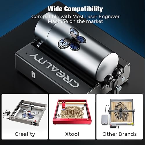 Miniatura 7 de Rodillo giratorio láser, Creality 360 grabador láser de eje Y módulo giratorio para grabar objetos de superficie curva, diámetro de 0.197 in a 4.724