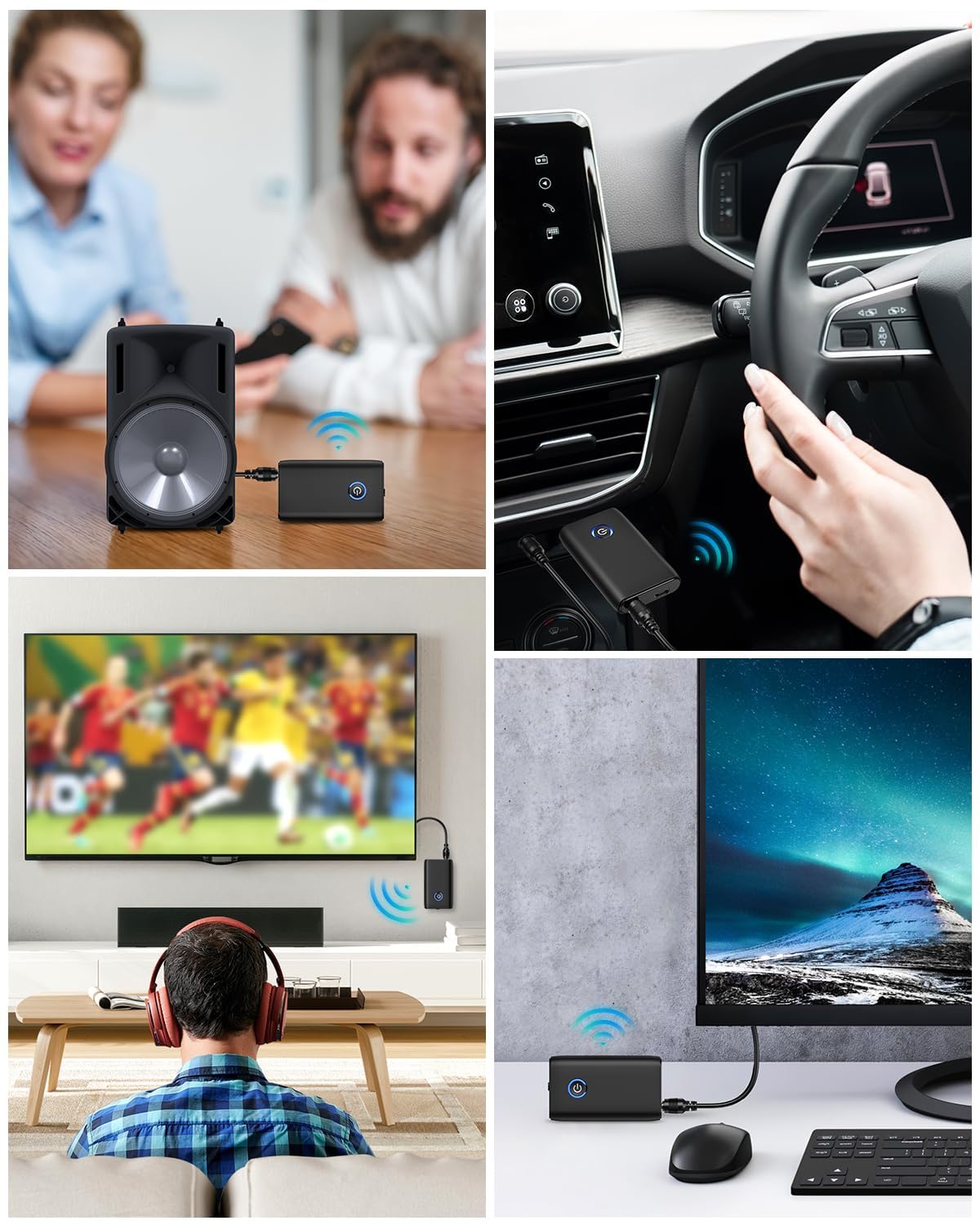 ORIA Ricevitore Bluetooth 5.3, Adattatore Aux Bluetooth Jack 3.5 mm, Chiamate In Vivavoce, Cancellazione del Rumore per Stereo/Altoparlanti/Cuffie Cablate, Ricarica di USB