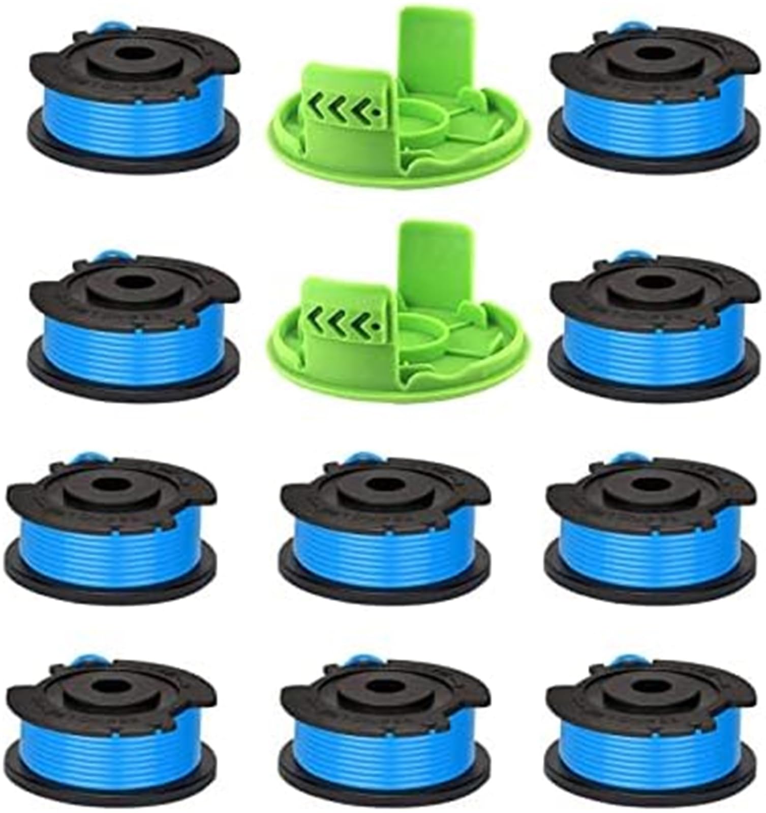 Wivplex Rasenmäherspule Rasentrimmerspule, Passend Passend für Greenworks Einzelschnur-Rasentrimmer, 1,65 mm, Ersatzfaden für Rasentrimmer, Gras, 24 V(BLACK 10 2)