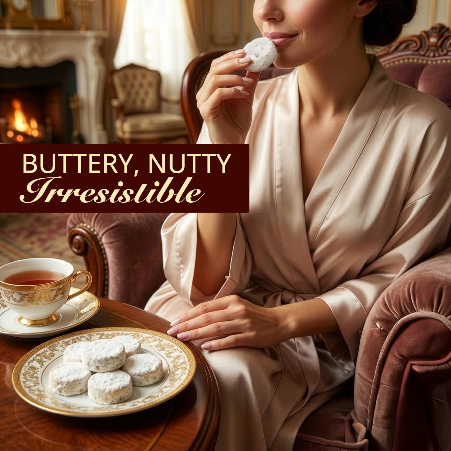 Cremelle Butter Pecan Meltaway Cookies, Pack of 18 Butter Pecan Cookies, Thoughtful Food Gifts for Adults, Ultimate Cookie Gifts for Mothers Day and Family Celebrations, Individually Wrapped.