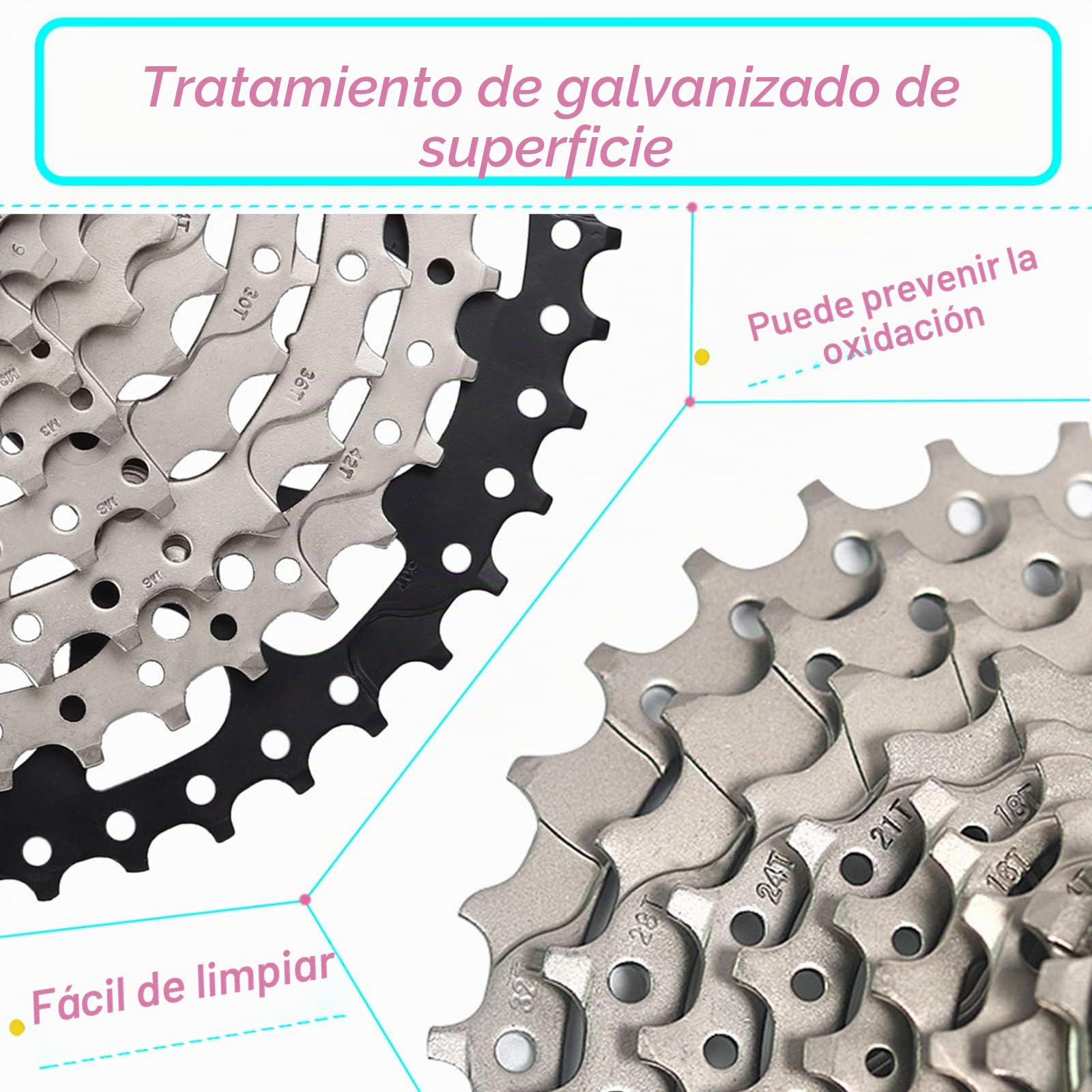 Cassette de Bicicleta de montaña de 10 velocidades para Bicicleta de montaña, Bicicleta de Carretera, súper Ligero