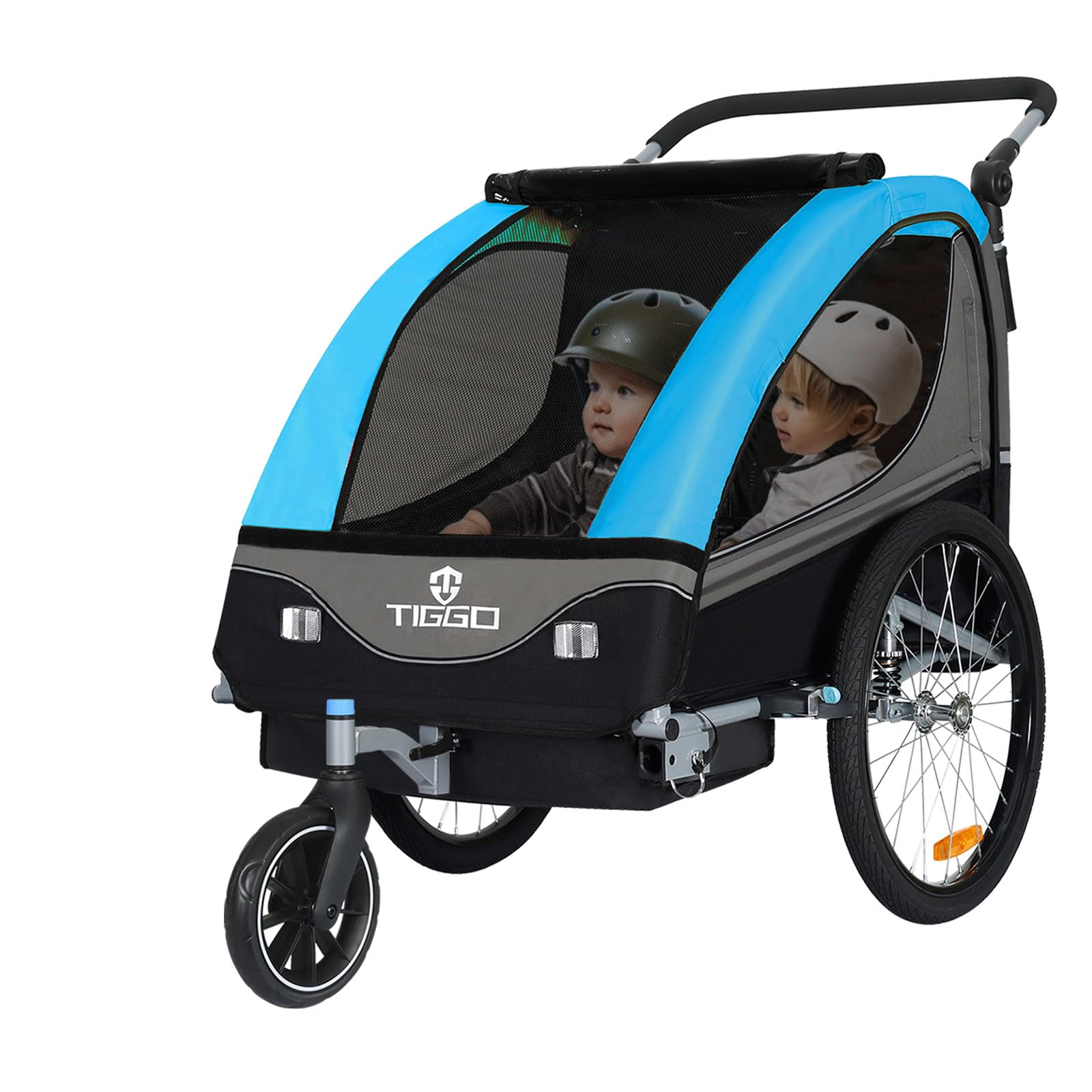Tiggo S2 - Remolque infantil con suspensión para jogger 2 en 1, para niños, para bicicleta, giratorio 360°