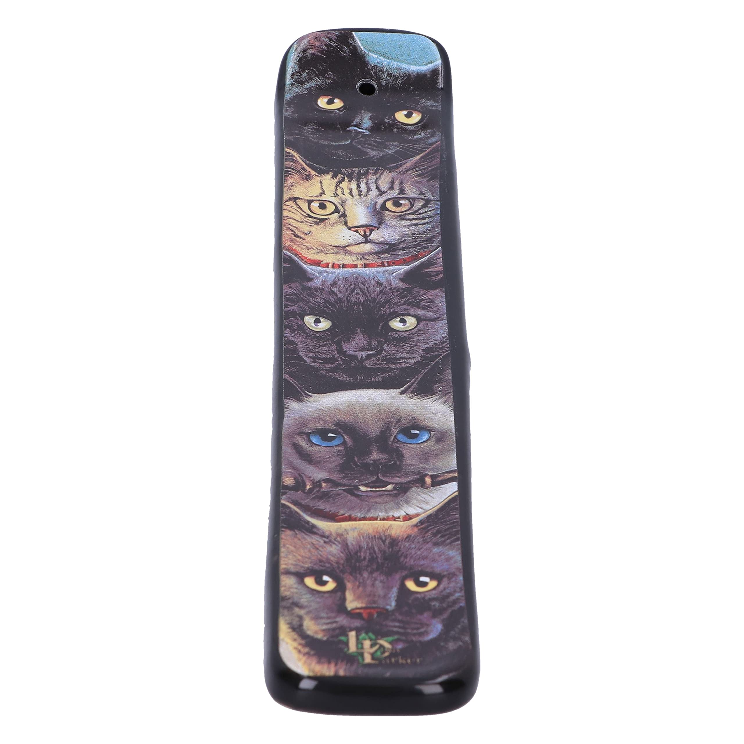 Nemesis NowCat Totem Incense Burner 24.5cm, Resin, Lisa Parker Cat Totem Incense Holder, Exclusive Cat Totem Design, Cast in the Finest Resin, Hand-Painted, Holds Incense Stick