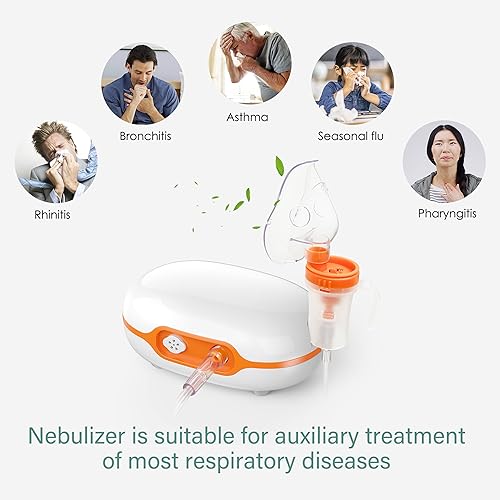 Miniatura 2 de Máquina nebulizadora con máscara de 3 tamaños, máquina nebulizadora portátil para adultos y niños con accesorio completo, nebulizadores, inhalador