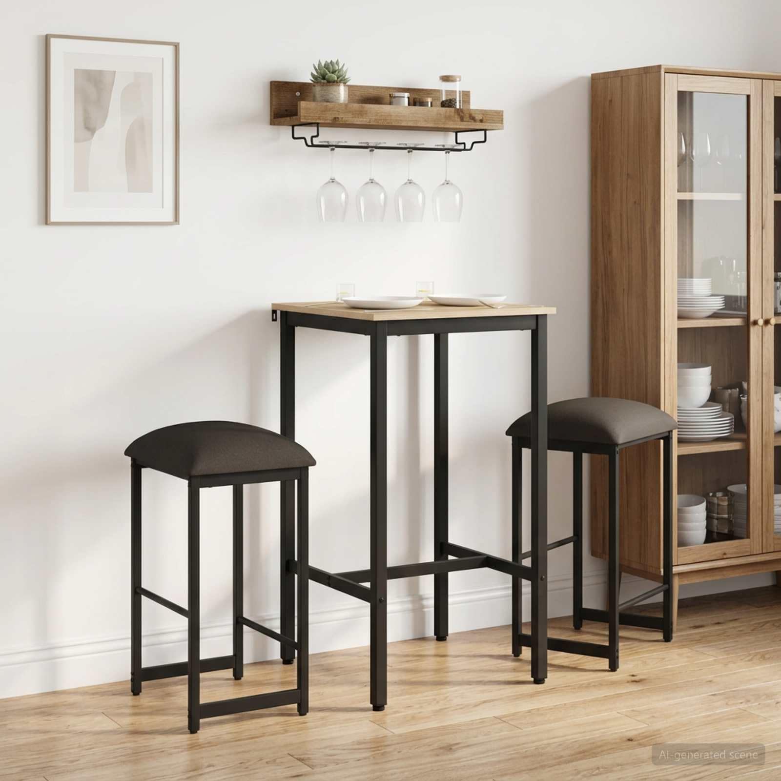 Fengshui Stołek barowy 2 szt. ciemnoszary 40 x 32 x 74 cm materiał