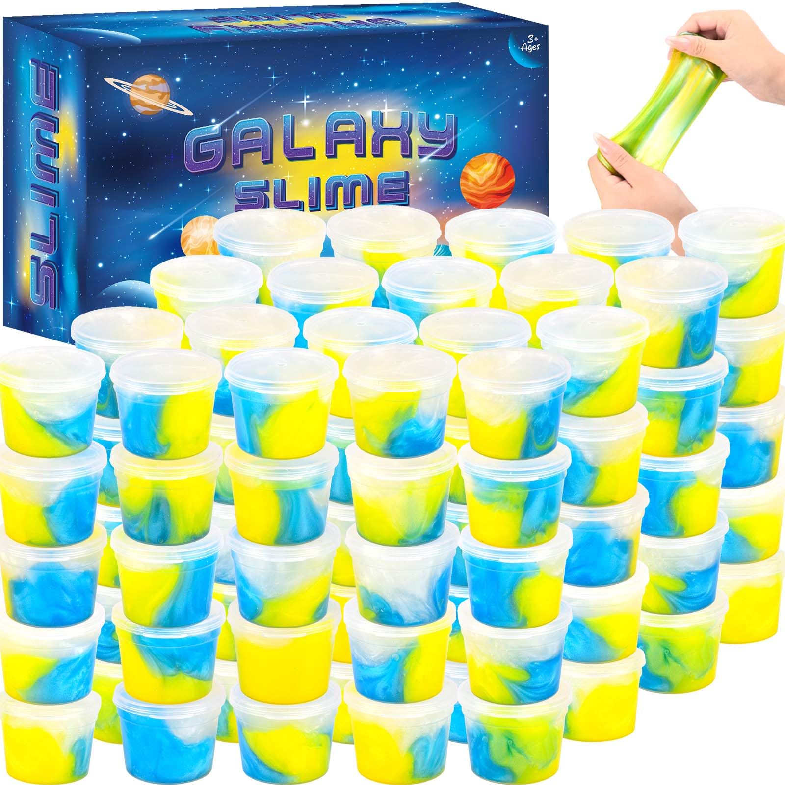 GEILEADER Slime Party Favors, 120 Pack Galaxy Slime, Mini Bulk Party Favors for Kids, Pretty Stretchy & Non-Sticky, Mess-Free, Stress Relief, and
