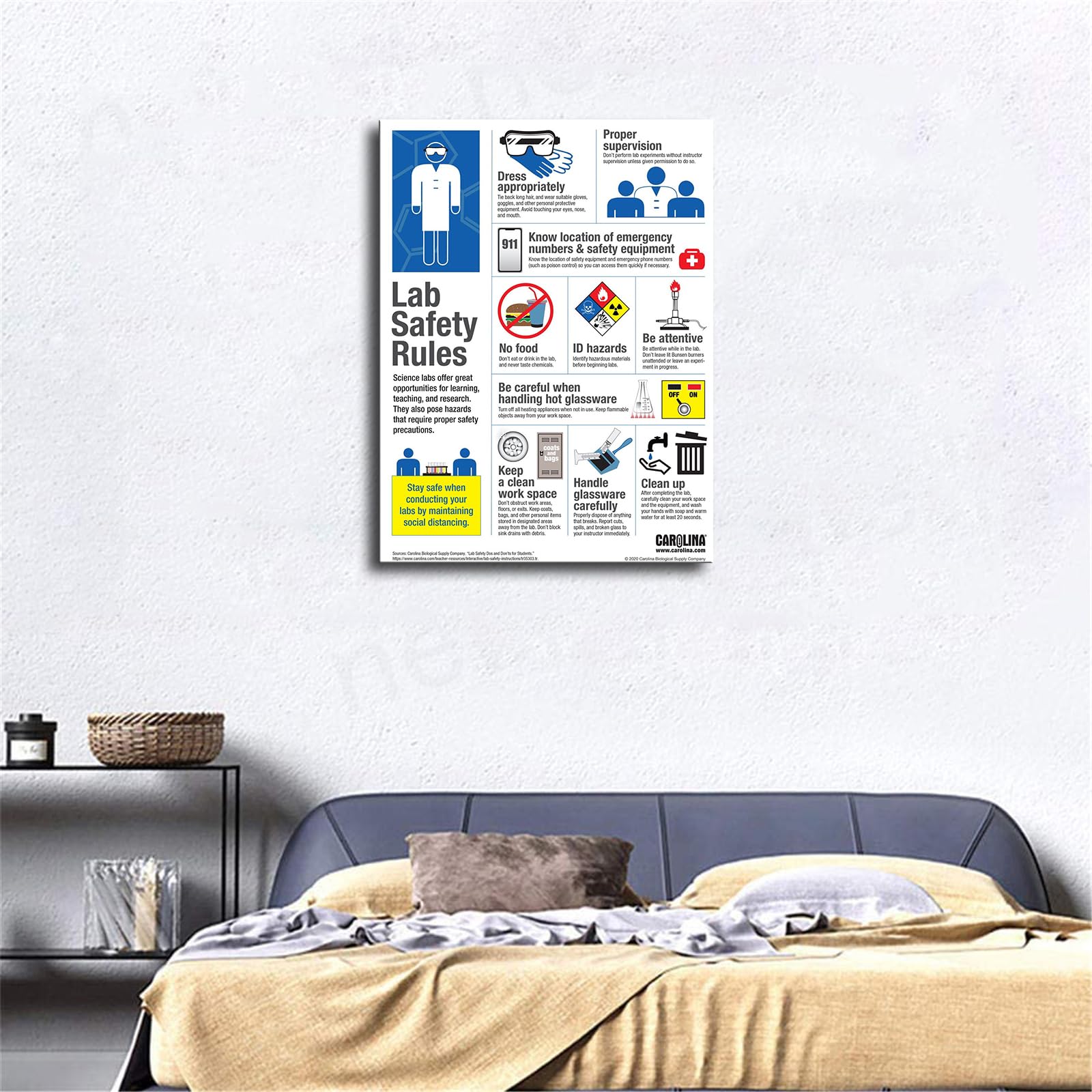 The Laboratory Poster Lab Science Safety Rules Classroom Posters Canvas Painting Posters And Prints Wall Art Pictures for Living Room Bedroom Decor (Unframed,08x12inch) - Image 3