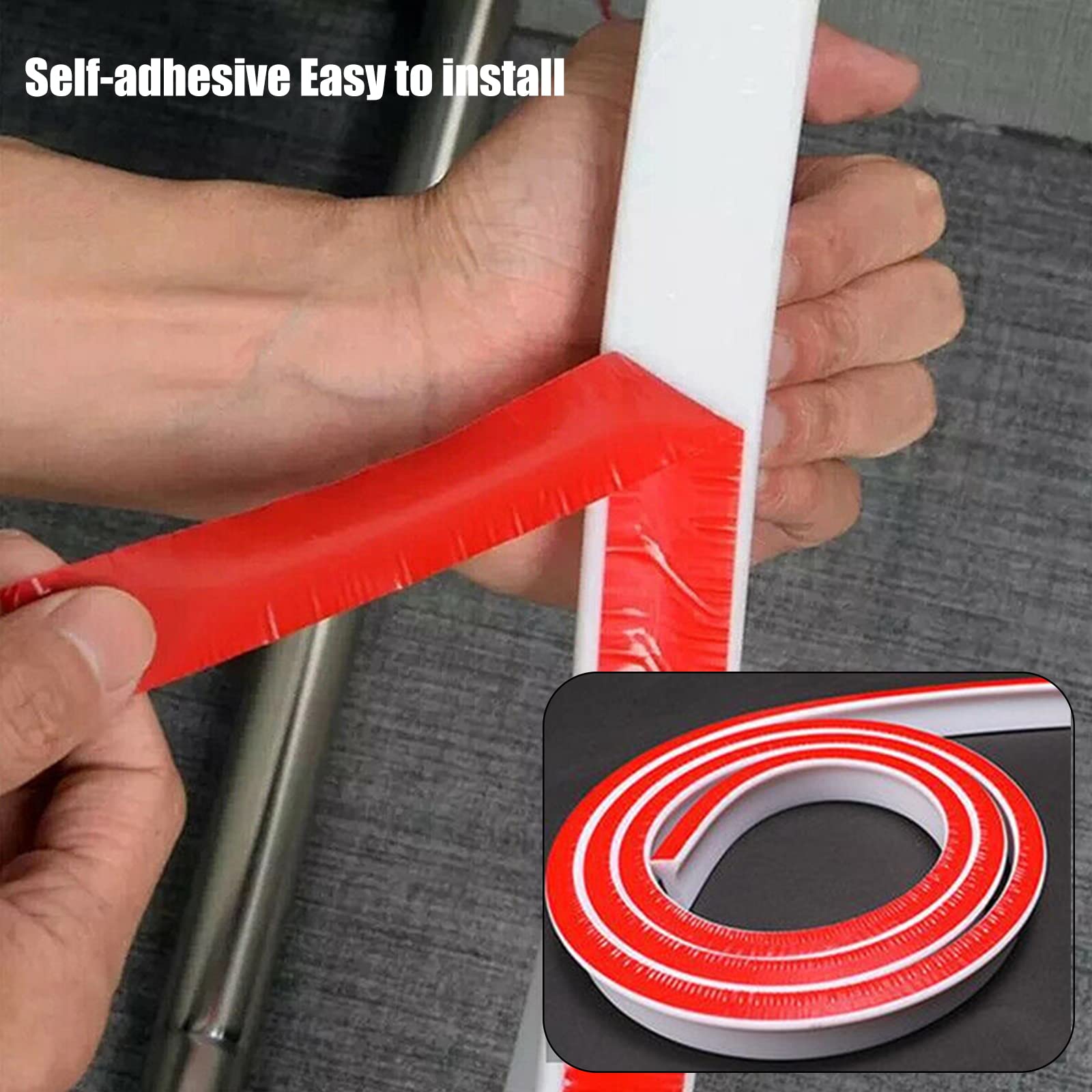 Barriera d'acqua per doccia,in silicone,soglia d'acqua,striscia di tenuta per pavimento bagnato,nastro impermeabile flessibile per separazione umida e asciutta (1 m x 1,6 cm x 3 cm),Bianco
