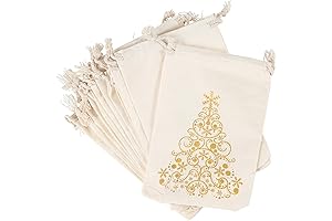 Juvale Christmas Tree Canvas Drawstring Bags: The Perfect Festive Treat Bags for Your Holiday Celebrations