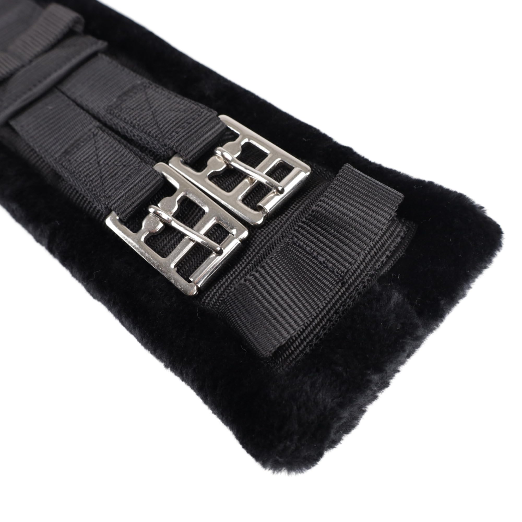 USG Sottopancia Corto in Nylon con Imbottitura in Pelliccia Sintetica, Nero/Nero, 45 cm