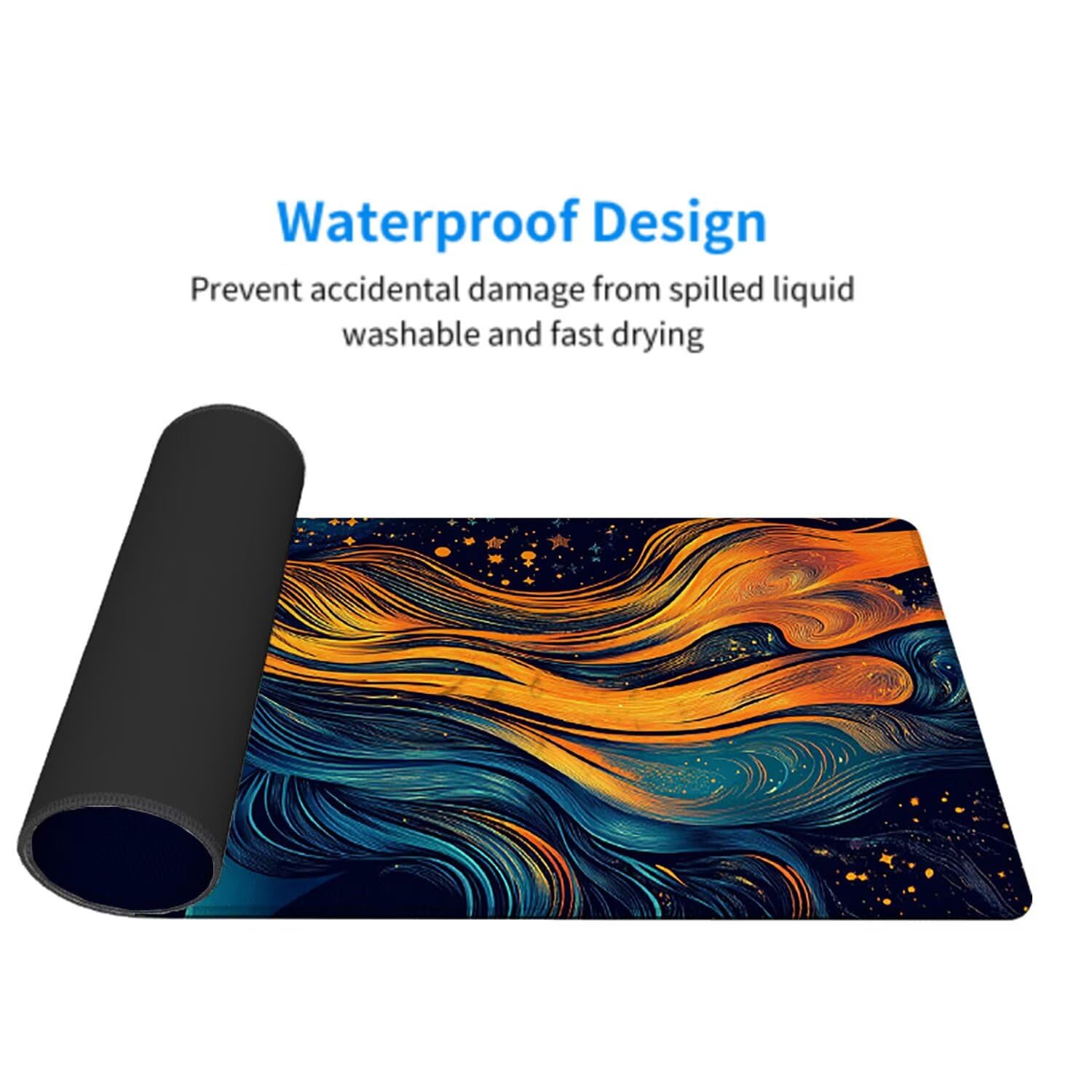 Abstrakcyjna podkładka pod mysz pod mysz pod mysz do gier XXL 1200 x 600 x 3 mm podkładka pod mysz gumowa duża podkładka pod mysz dla graczy akcesoria wodoodporne PC, do klawiatury laptopa w-11075