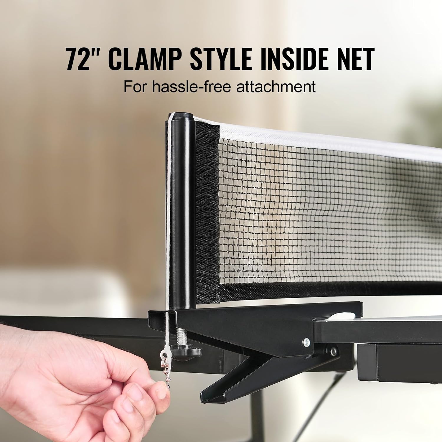Happybuy Ping Pong Table, Professional Table Tennis Game, Indoor MDF Portable Table Tennis Table, Foldable Ping Pong Table with Quick Clamp Net, 10 Minute Easy Assembly, 25mm Tabletops