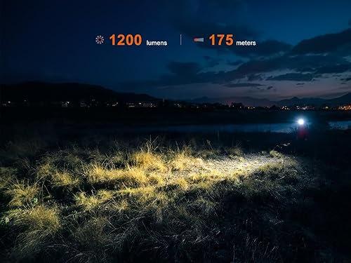 Miniatura 3 de Fenix HM55R - Linterna frontal recargable, foco de 1200 lúmenes y luz roja, ligero, largo tiempo de funcionamiento, carga USB-C, impermeable para