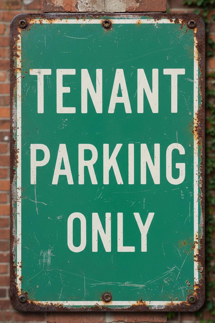 Wall Decor Tenant Parking Only (ii) Metal Sign 8x12Inch Clear Signage For S, Fences Vintage Signs Aluminum Plates Printed