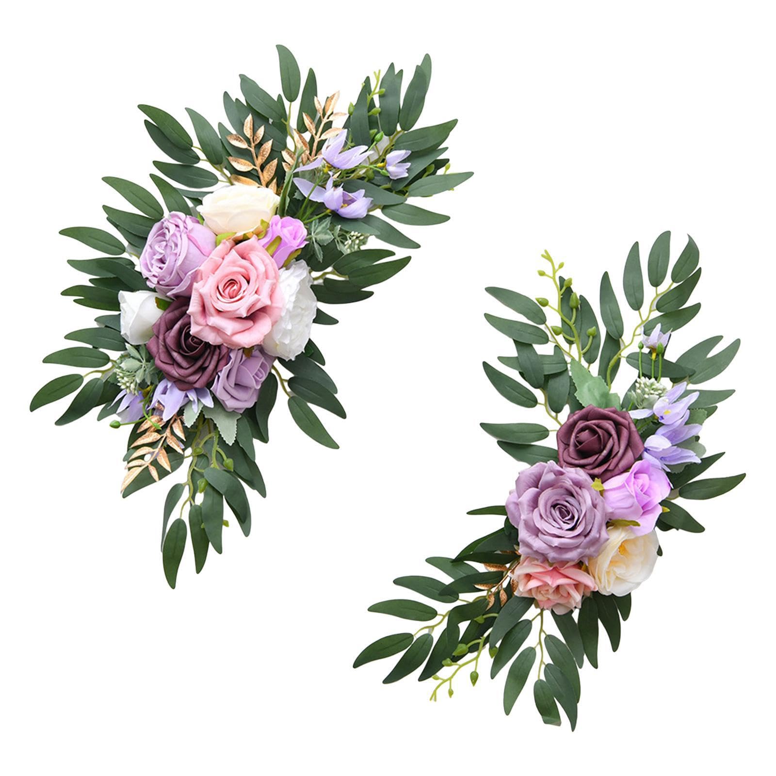 Zanthicia Durable Wedding Arch Flowers Silk Flower Exquisite Floral Swag Stand For Indoor Outdoor Events And Venue Decor Artificial Floral Swag Wedding Flowers, Violet