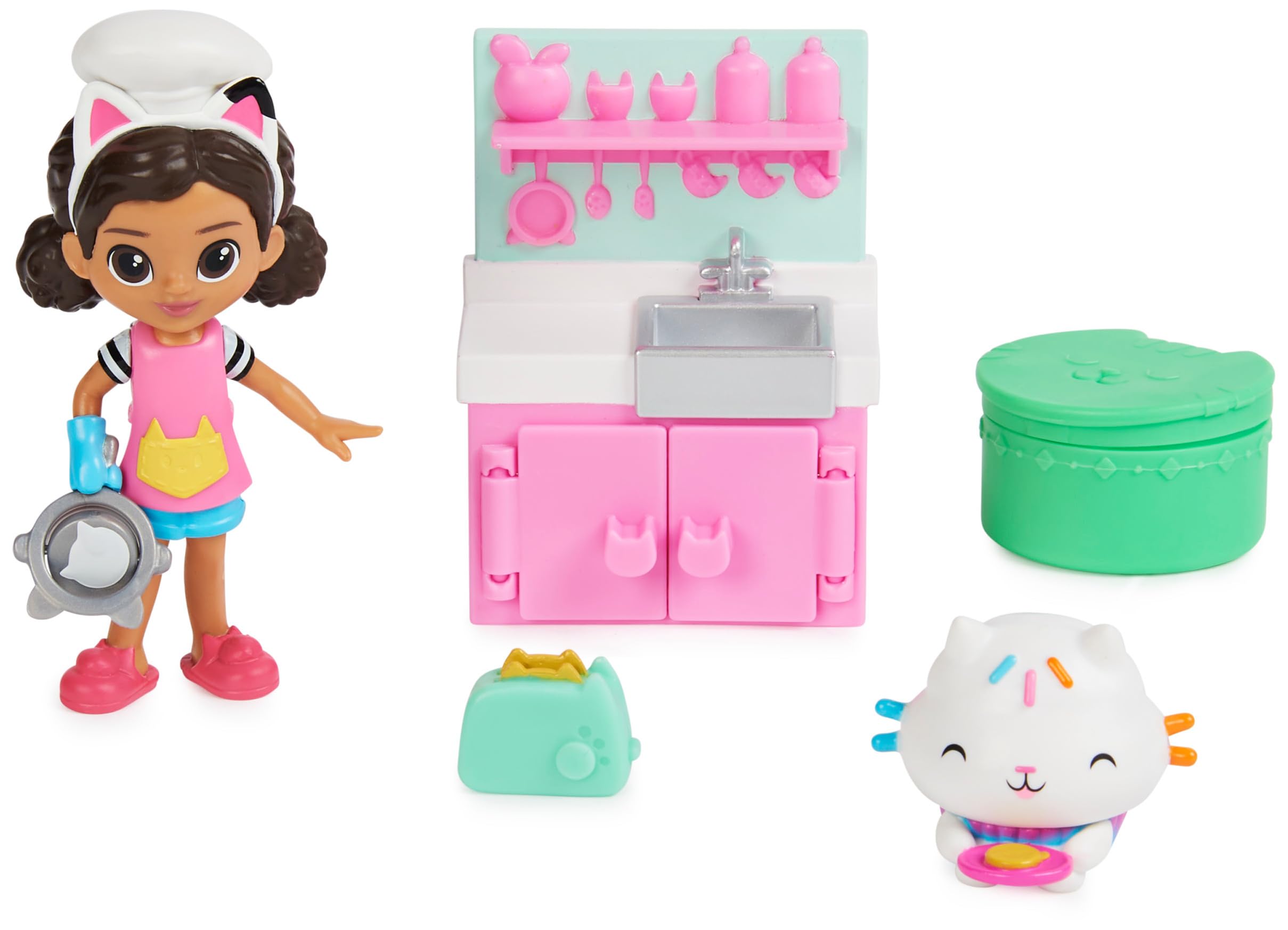 Gabby's Dollhouse Lunch and Munch Kitchen Set with 2 Toy Figures, Accessories and Furniture Piece, Kids’ Toys for Ages 3 and above