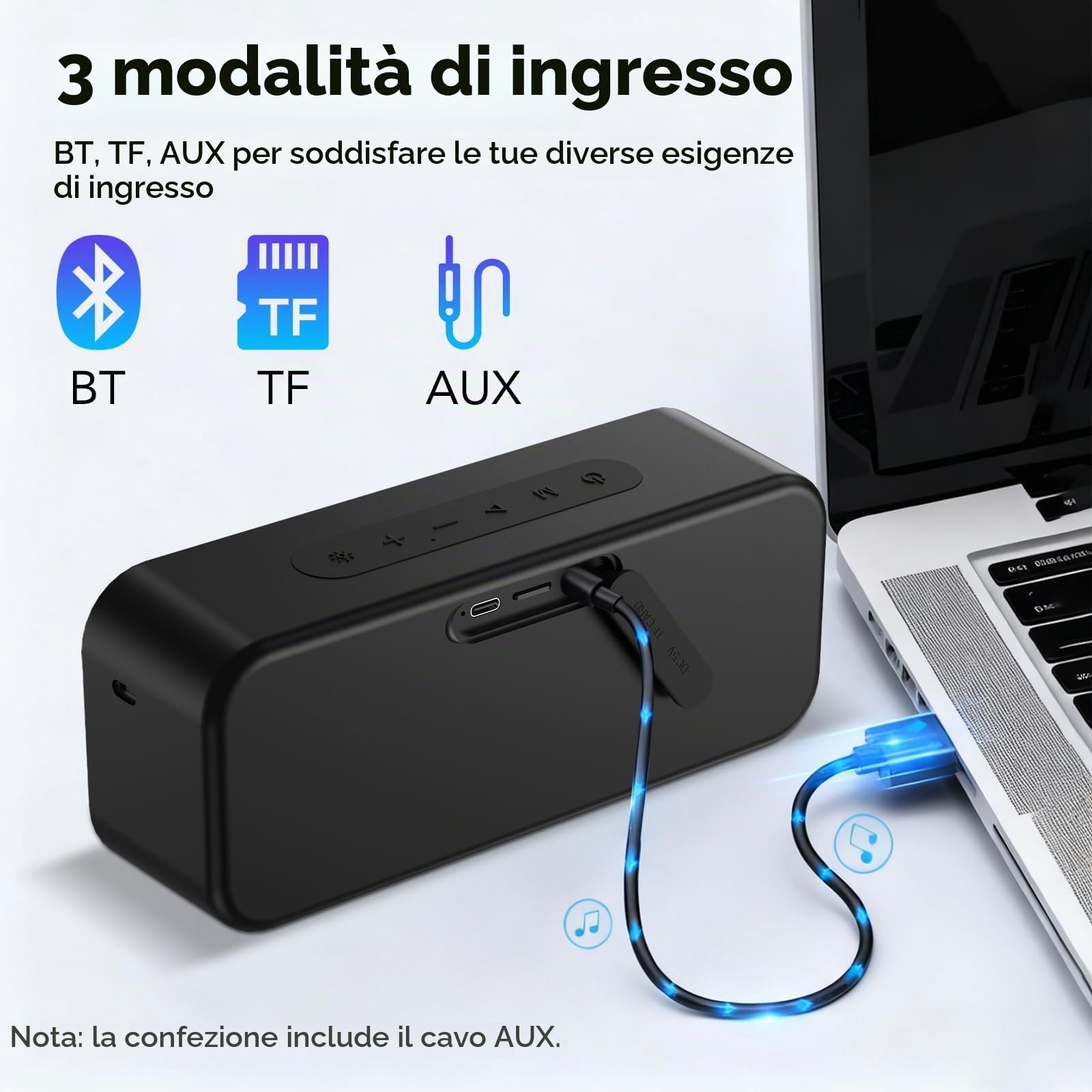 IKT Cassa Bluetooth Potente Portatile con Luci, Speaker Bluetooth 5.4, 30W Basso Potenziato, IPX7 Impermeabile, 7 Luci RGB, 30 Ore Autonomia, Altoparlante Bluetooth per Party, TWS AUX TF-Card