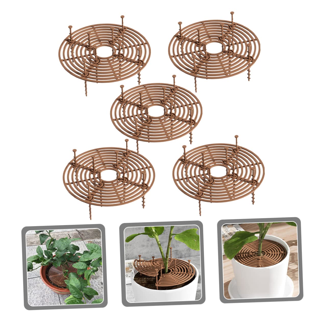 DECOMELODY 5Pcs Plant Pot Covers Flower Pot Protector Guard Cat Dog Safe Decorative Mesh Netting for Indoor Flower Pots