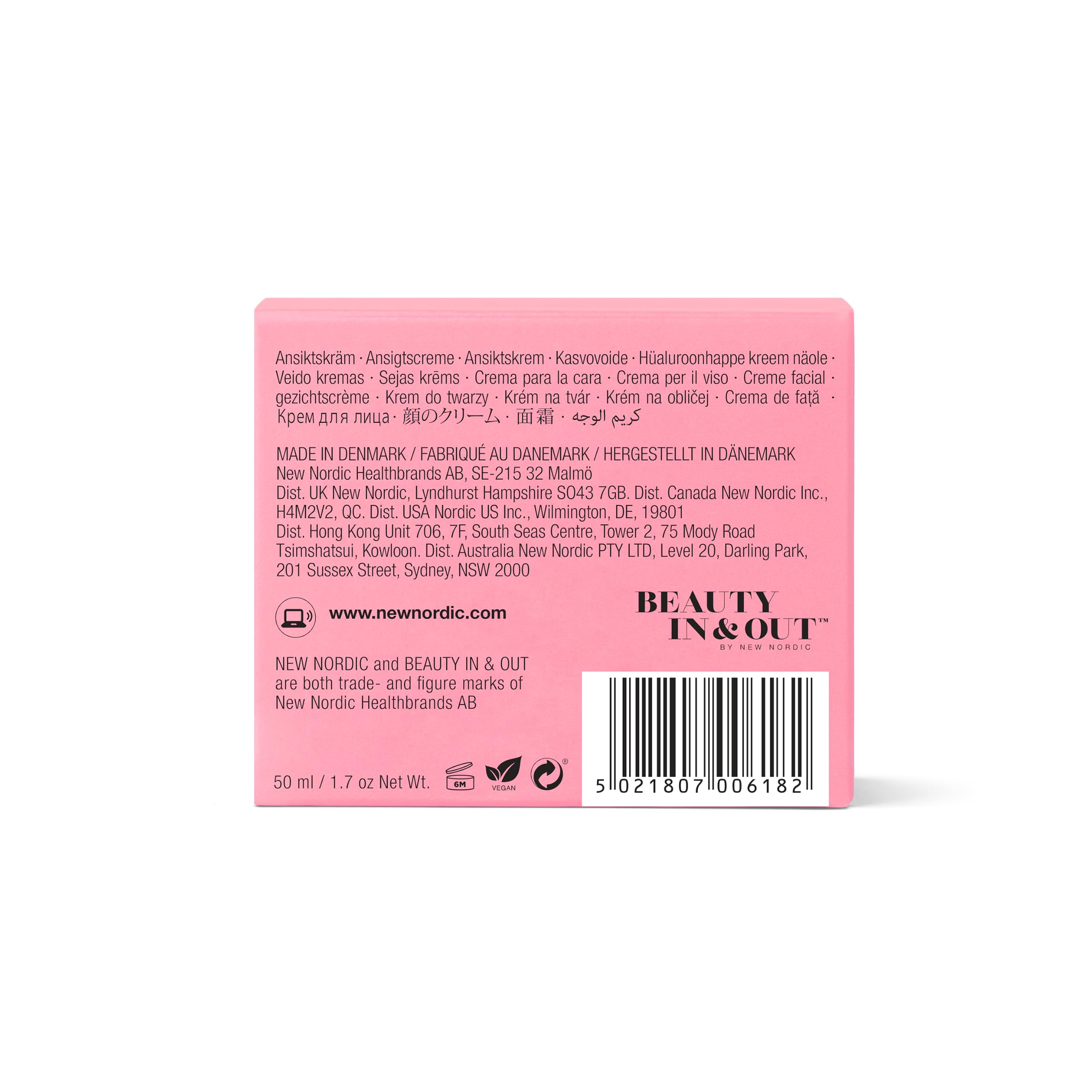 New Nordic - Crème Hyaluronic Active - Crème Visage Repulpante - Acide Hyaluronique, Argousier, Beurre de Karité - 50 ML