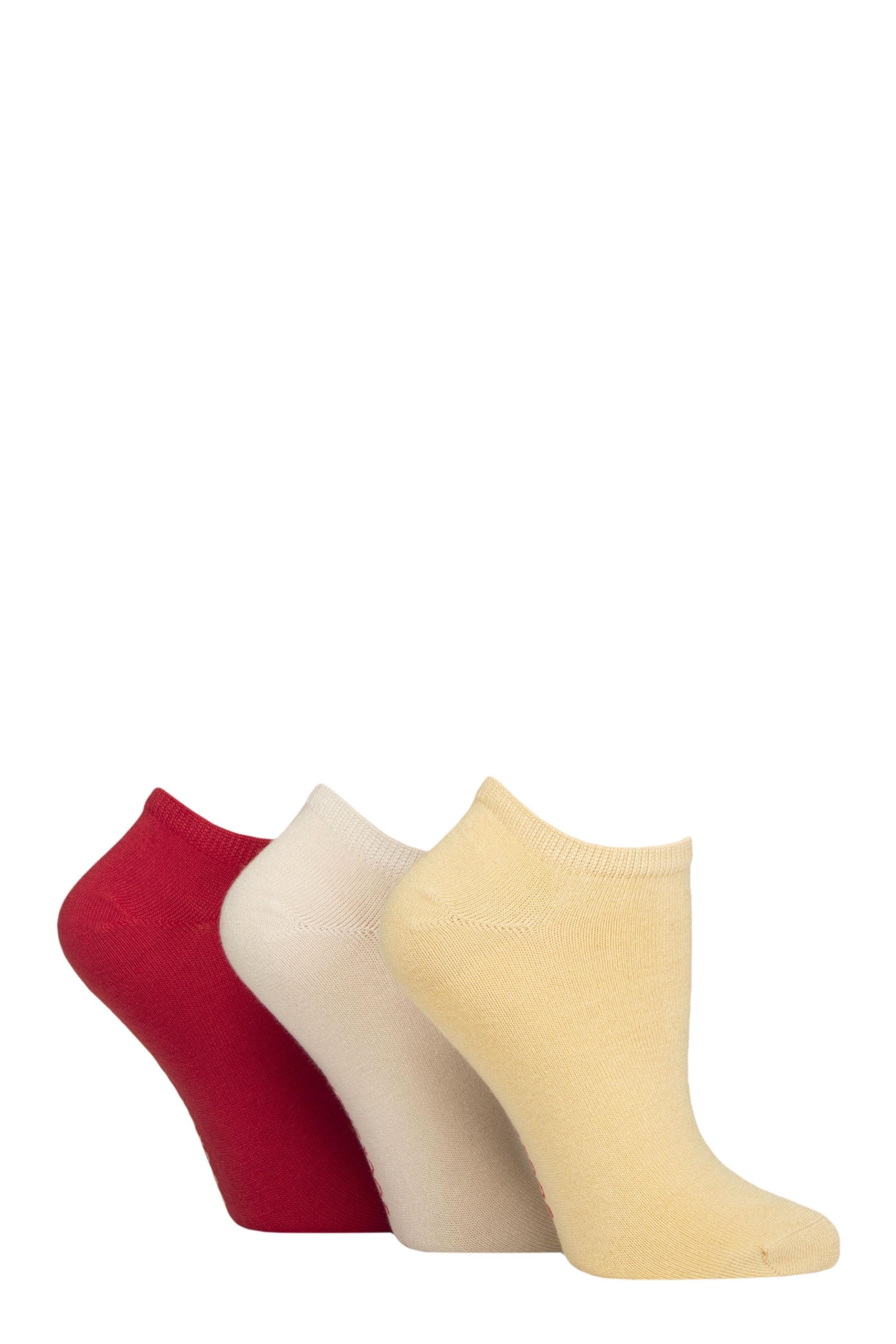SockShop Women's Bamboo Trainer Liners - Short Socks, Low, Plain, Patterned, Soft & Breathable, Cooling, Multipack of 3 Size 4-8 (UK, Numeric, 4, 8, Regular, Regular, Tuscan Tomato Plain)