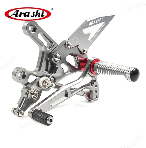 Miniatura 16 de Arashi reposapiés para motocicleta, accesorios ajustables, juego de reposapiés traseros Negro