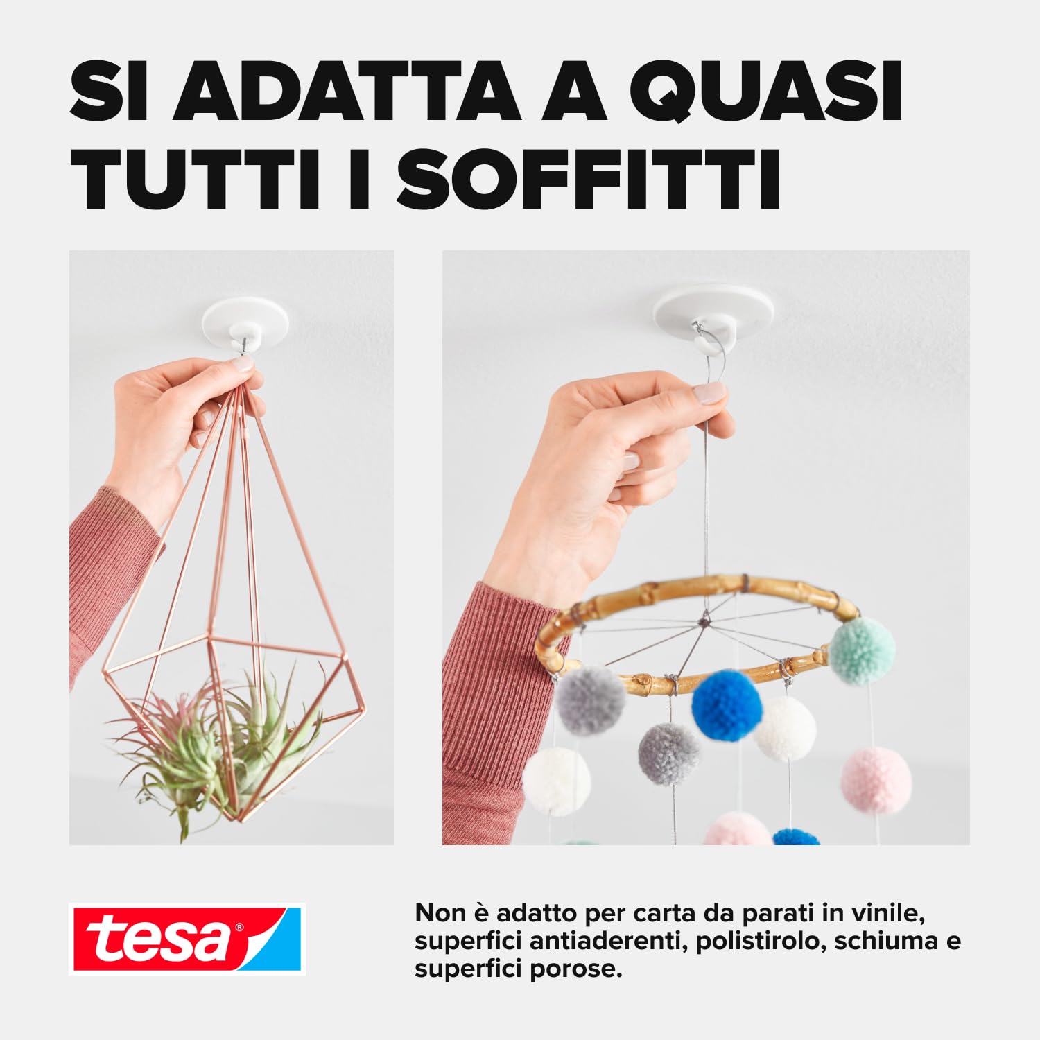 tesa Gancio A Soffitto Bianco 13 x 120 x 140 mm