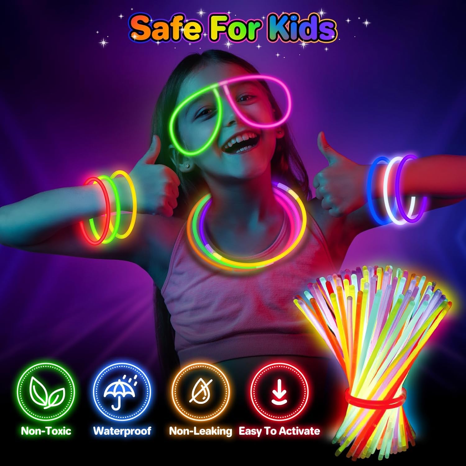 Glow Sticks Bulk Pack - Party Favors & Decorations -4 Glow Sticks Bulk Pack - Party Favors & Decorations -4