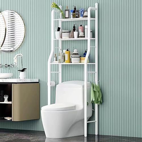 Estante de almacenamiento sobre el inodoro, estante organizador de baño multifuncional de 3 niveles, estantes de almacenamiento estables, fácil