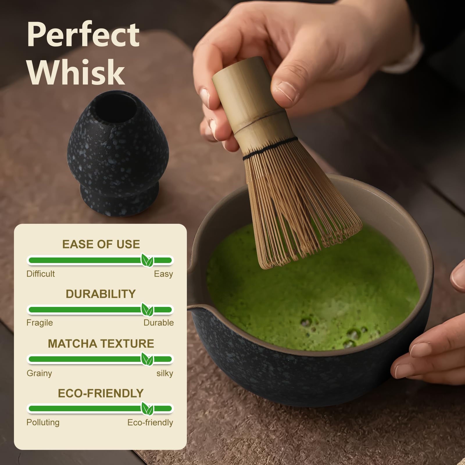 7-częściowy zestaw Matcha, miotła Matcha, zestaw do herbaty z łyżką Matcha, uchwyt do whisky, miotła Matcha, Shovel, trener, akcesoria matcha tradycyjna japońska ceremony herbata najlepszy prezent