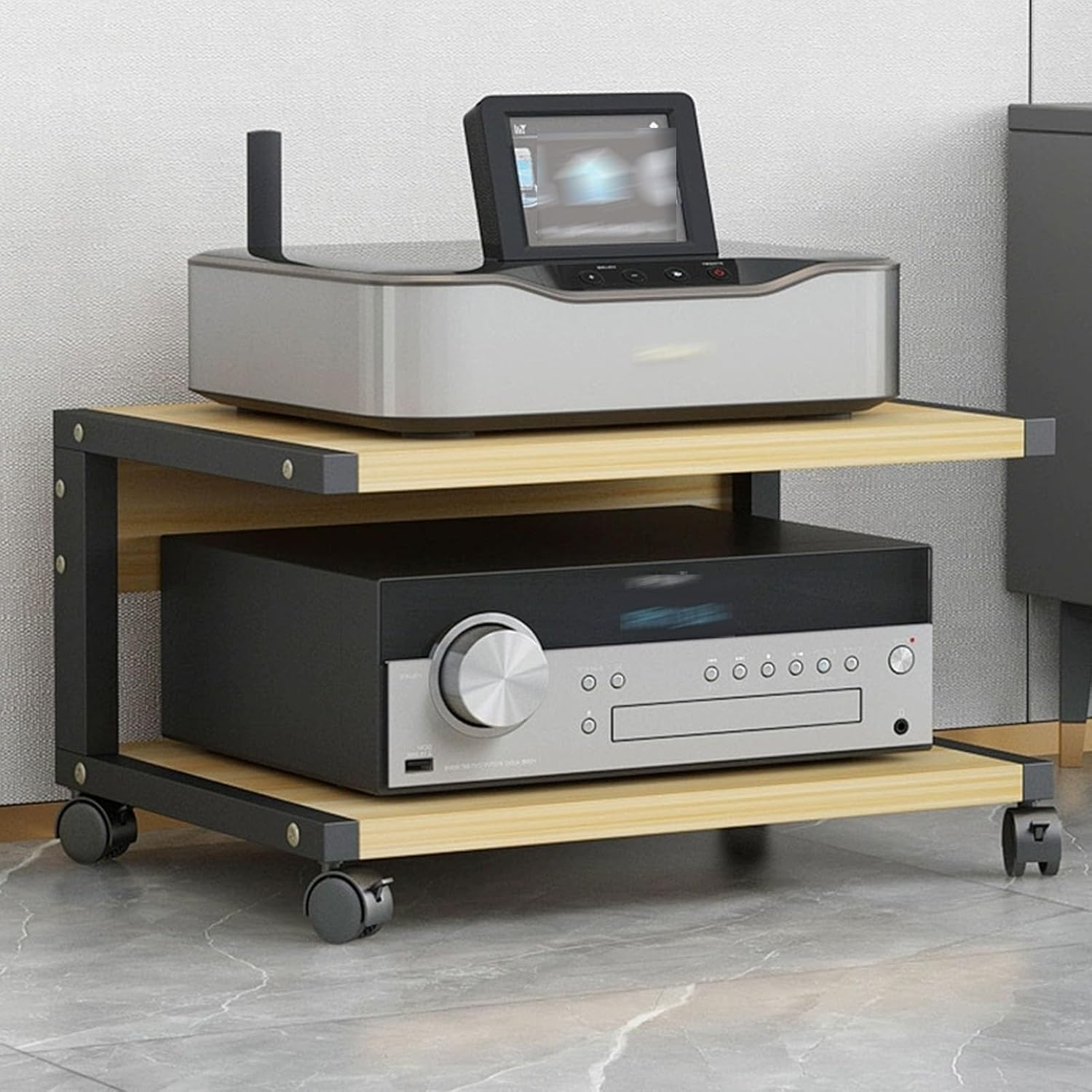 Amazon.com: HOLGVE 2-Tier Video Media Stand, AV Audio Rack, Media ...