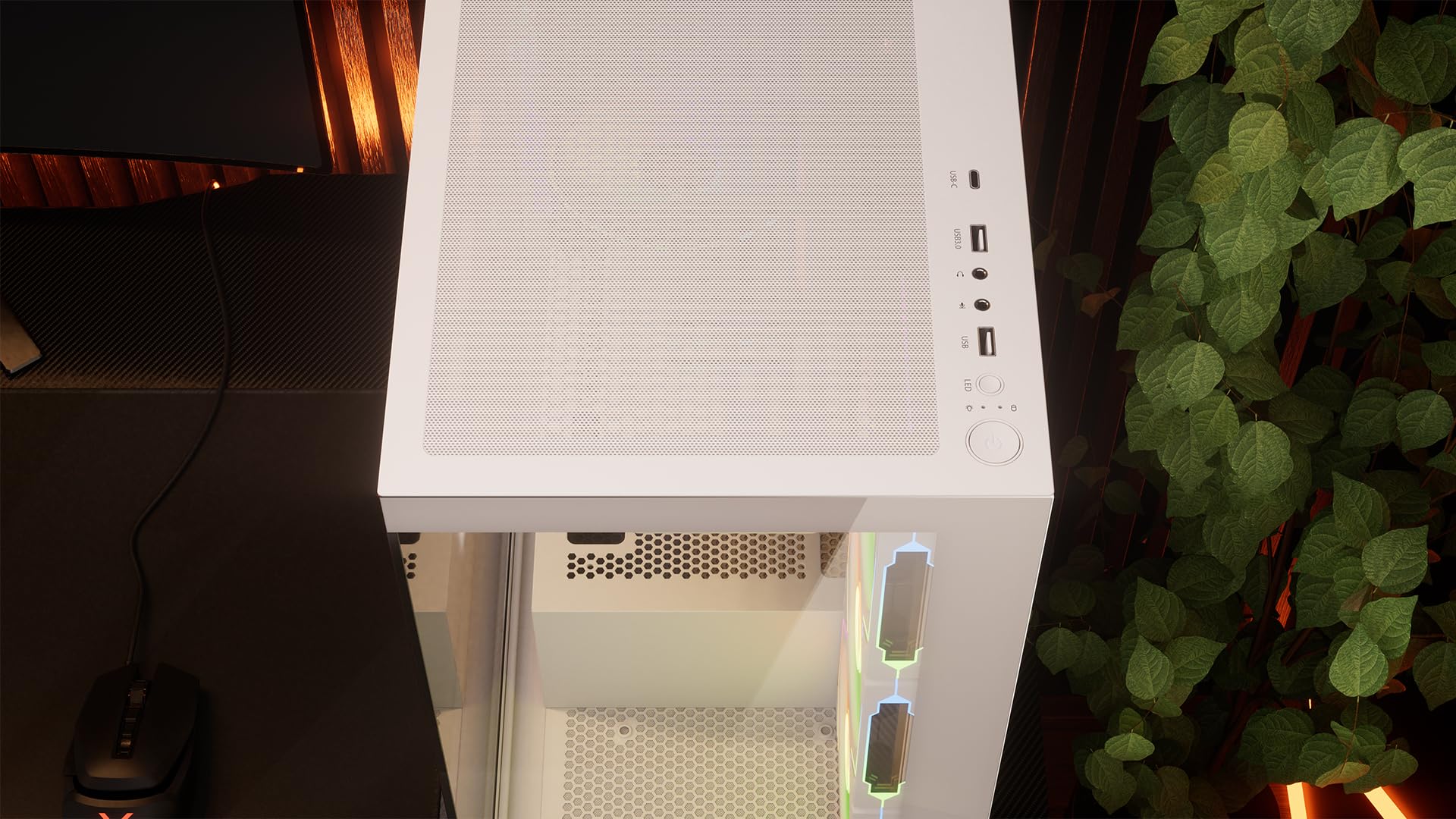 KRUX Exo White - Case per PC ATX/mATX, vetro temperato, 4X ARGB, bianco