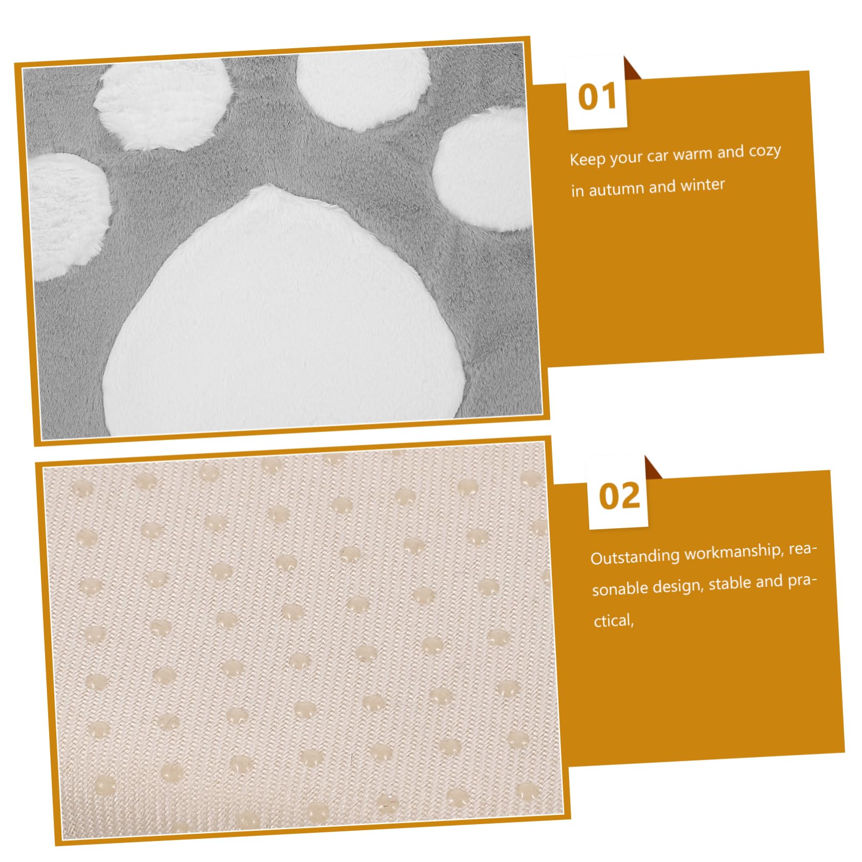 Mikinona Tapis de Siège Auto Mignon Confortable et Respirant Forme Patte de Chat Coussin de Siège de Voiture en Peluche pour Temps Froid en Voiture