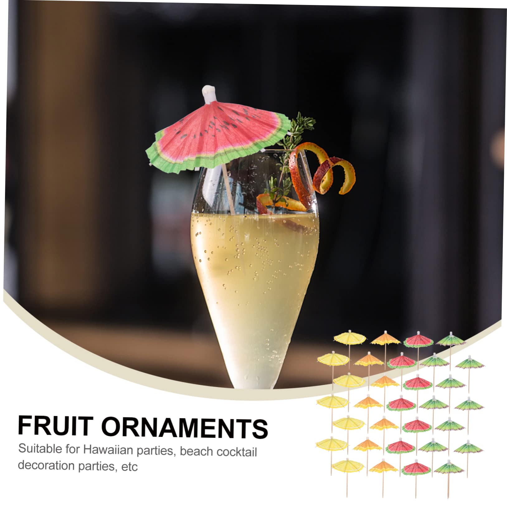 BESTonZON 160 Pezzi Bastoncino di Frutta Mini Ombrelli Mini Cibo Mini Decor Cocktail Picks per Bevande Dessert Picks Cocktail Guarnito Cocktail Stick Cibo Ristorante Antipasto Picks