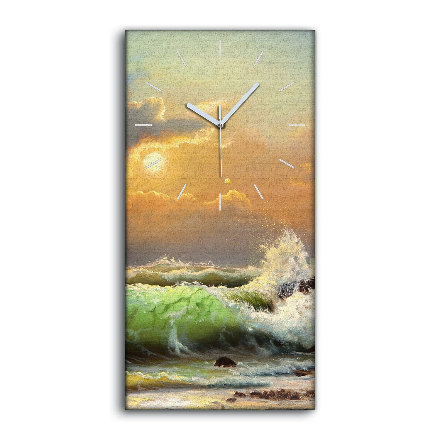 Horloge sans bruit ocean decoration murale pour chambre et salon