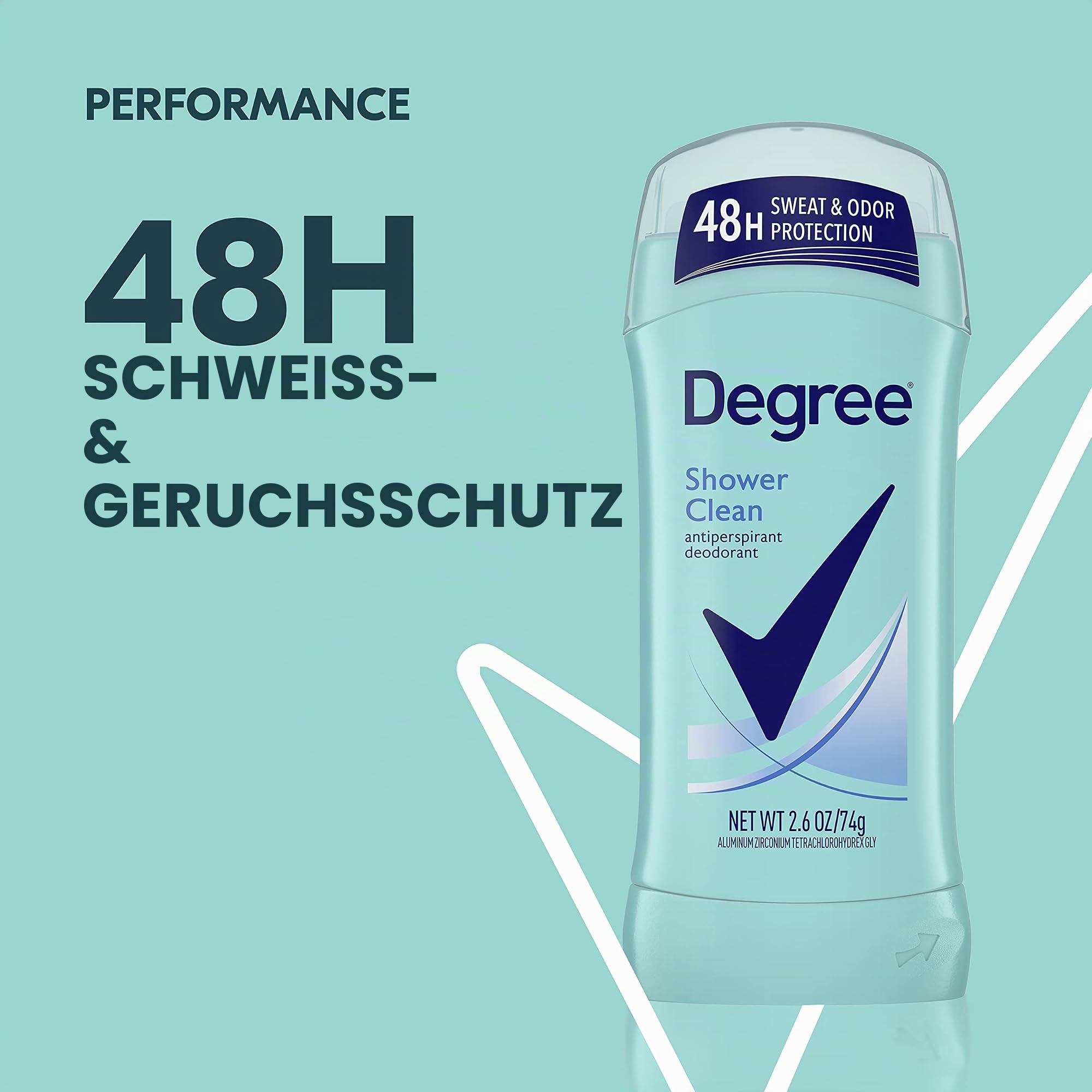 Degree Dry Protection Anti-Perspirant & Deodorant, Shower Clean 2.6 oz (Pack of 6) by Degree
