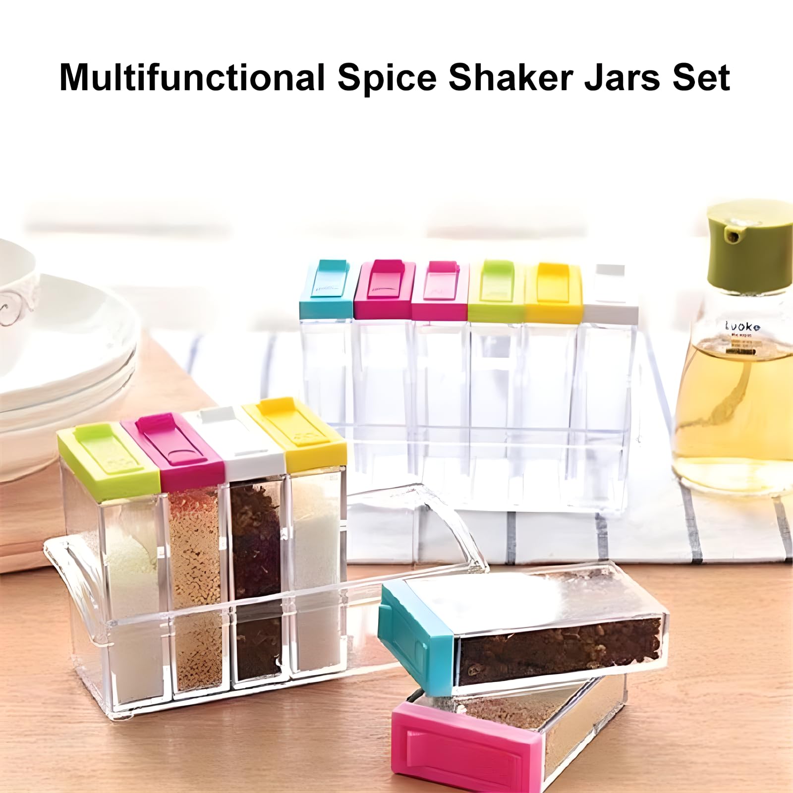 Anberky Spice Shaker Set - 12 Jars with Tray -8