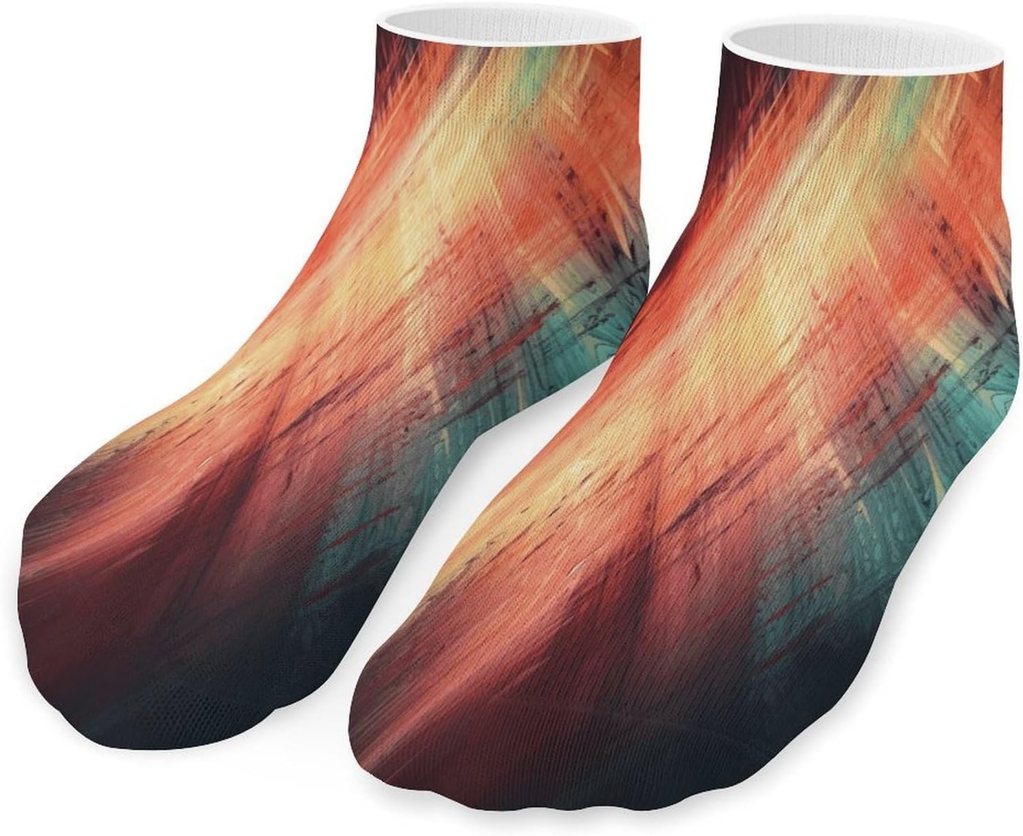 Abstract Art Ankle Sock,Cushioned Crew Socks Low Cut Compression Running Sock with Ankle Support for Men Women(5 Pairs)