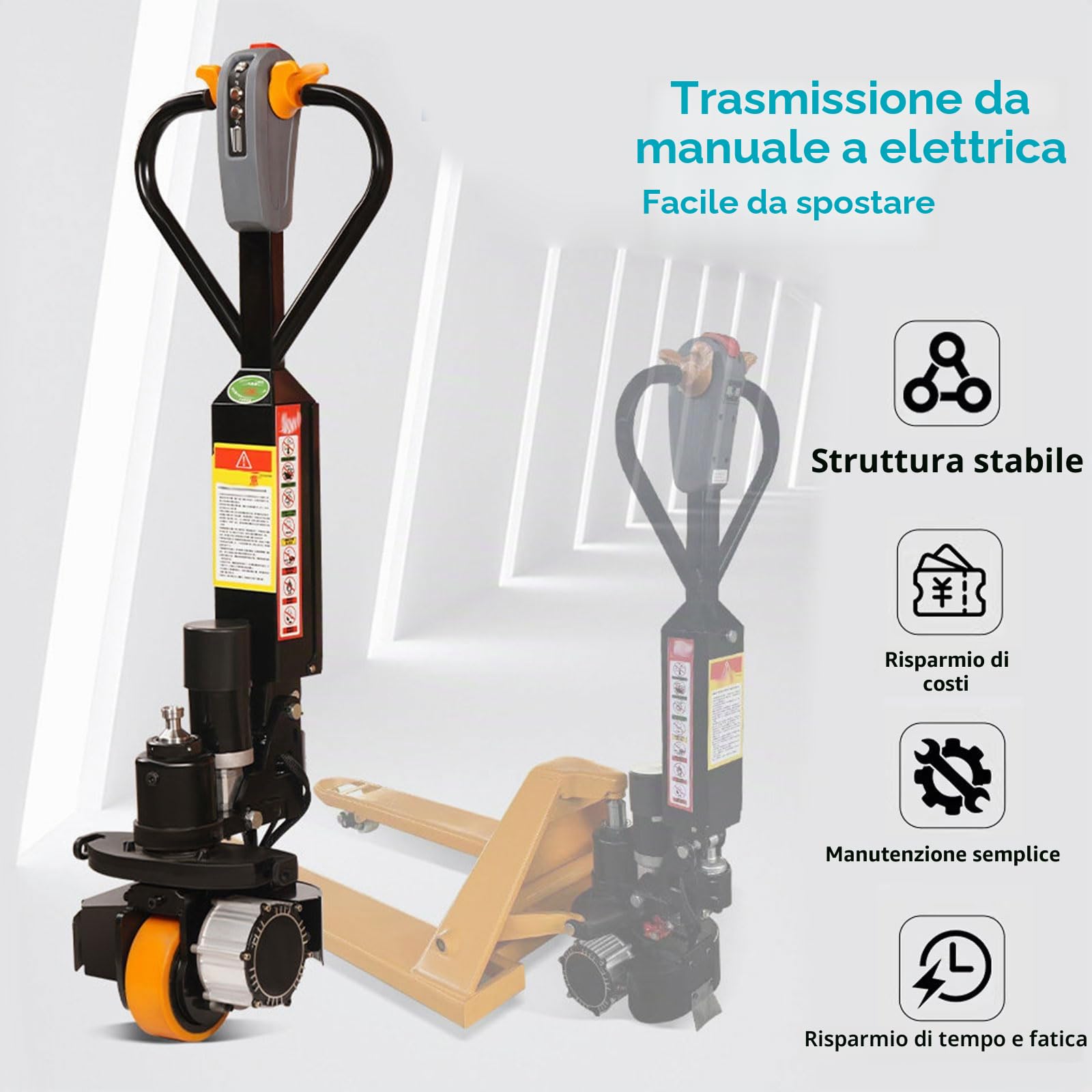Kit di Conversione per Transpallet Elettrico, Asta Idraulica Elettrica Integrata Potenza Elevata 48 V 1000 W Controllo Semplice per Movimentazione Materiali, Arrampicata