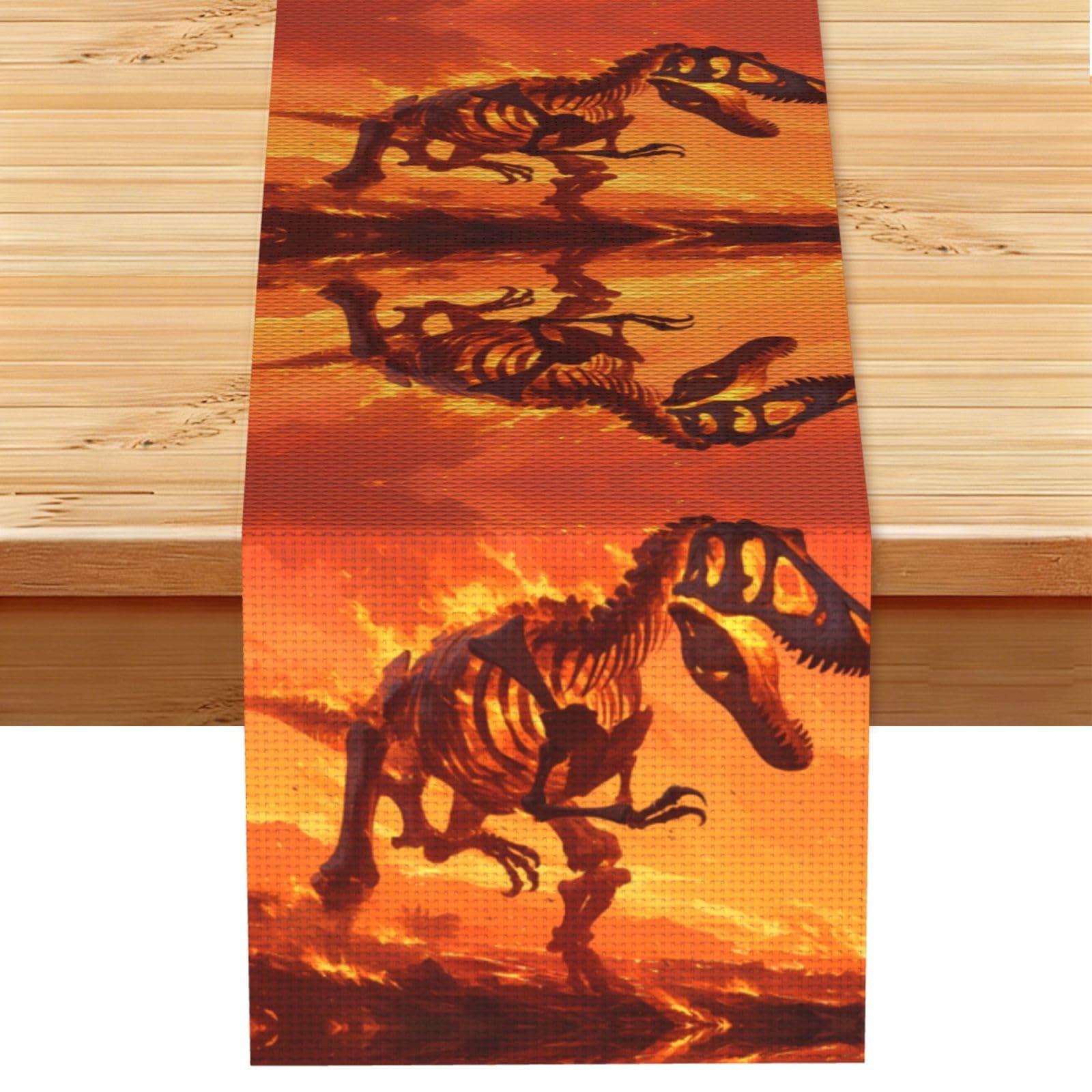 Running in Fire Linen Feel Table Runner Wedding Party Home Decoration