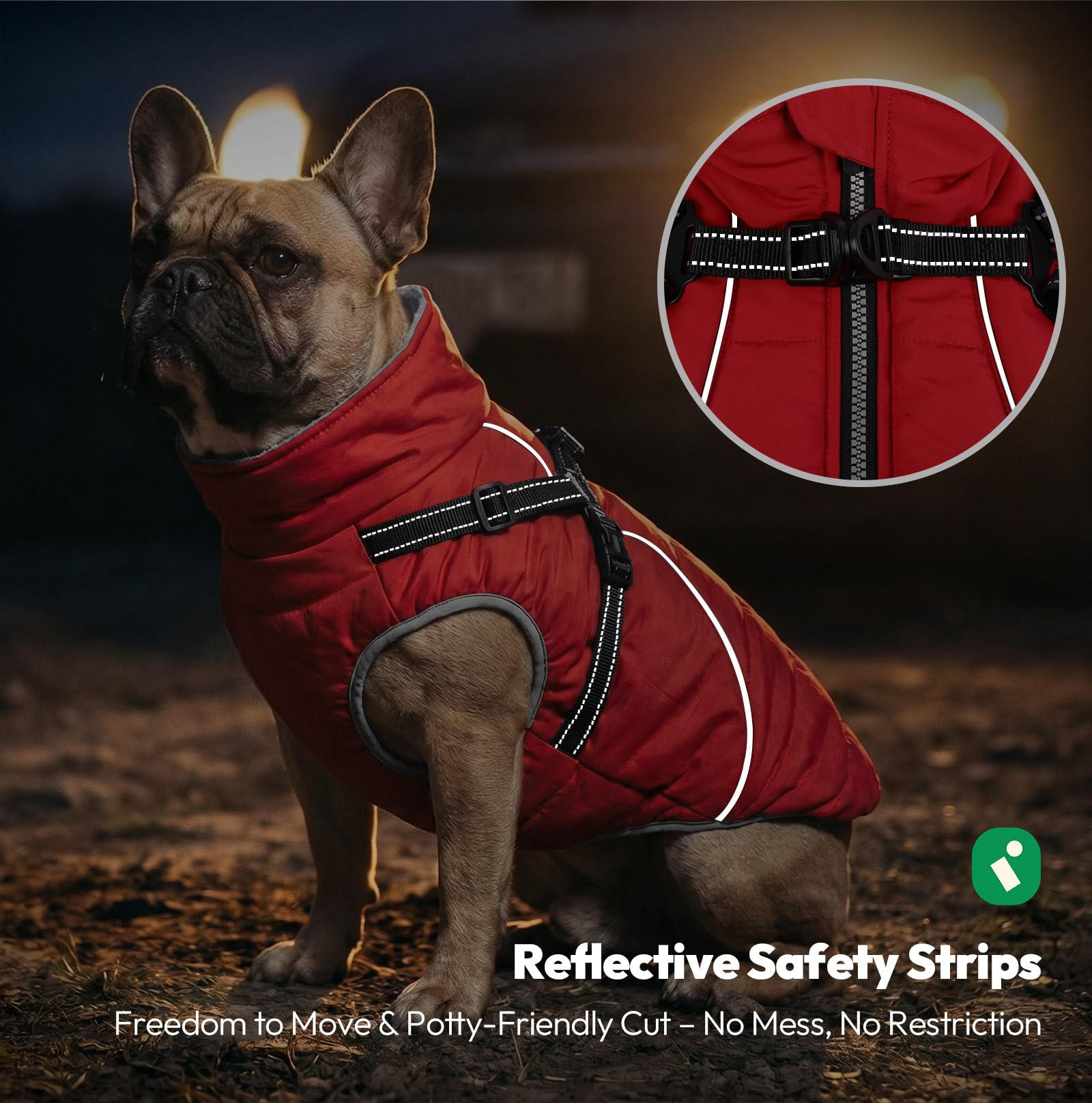 KONVINIT Abrigo para Perros Grandes Impermeable con Arnés - Capa Térmica para Labrador Pastor Alemán con Problemas Articulares
