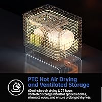 Vista 7 de AIRMSEN Lavavajillas grande y delgado para encimera con estante completo de 2 niveles, lavavajillas portátiles con tanque de agua integrado de 5 L