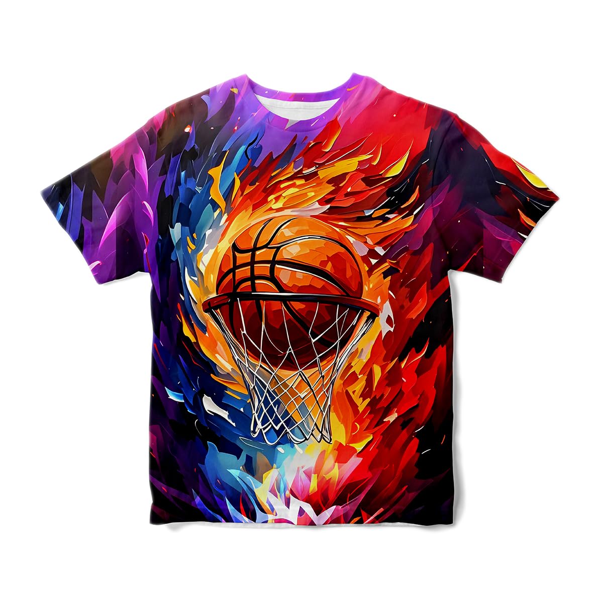 Kids Basketball T Shirt 3D Graphic Crewneck Short Sleeve Tee Boy's Soccer Outfit Shirts Tops for Youth Boys Girls X-Small 6-8 Years