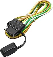 MECMO 4 Pin Trailer Wiring Harness 49 Inch 16AWG Vehicle Side 4 Way Flat Connector with Dust Cover - Truck SUV Replacement