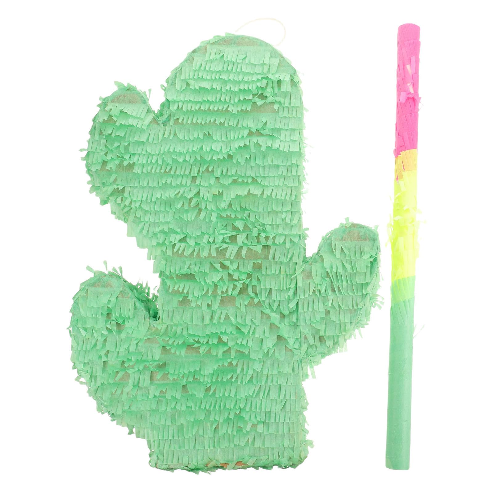 Kisangel Piñata de Cactus de Papel Verde para Celebracion Verano con Juego Interactivo y Fácil de Colgar Adecuado para Fiesta Hawaiana y Cumpleaños Infantil
