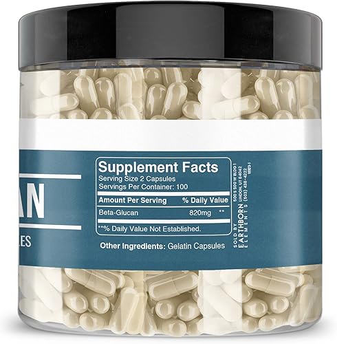 Miniatura 4 de Earthborn Elements Beta glucano, 200 cápsulas, puro y sin diluir, sin aditivos