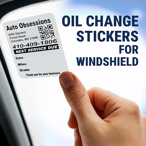 Miniatura 9 de McAuley Labels Calcomanías personalizadas para cambio de aceite, parabrisas, jamba de puerta, duraderas, fáciles de escribir, fáciles de despegar,